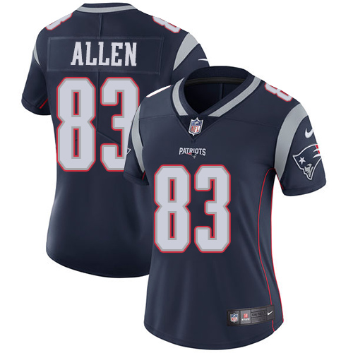 Nike Patriots #83 Dwayne Allen Navy Blue Team Color Women's Stitched NFL Vapor Untouchable Limited Jersey
